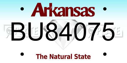 BU84075 Arkansas License Plate