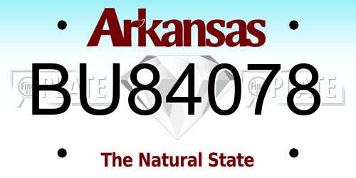 BU84078 Arkansas License Plate