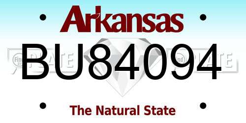 BU84094 Arkansas License Plate