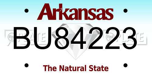 BU84223 Arkansas License Plate