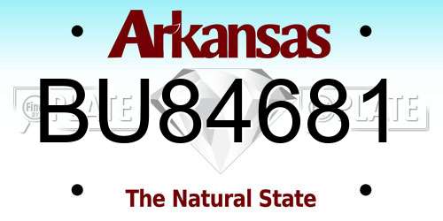 BU84681 Arkansas License Plate