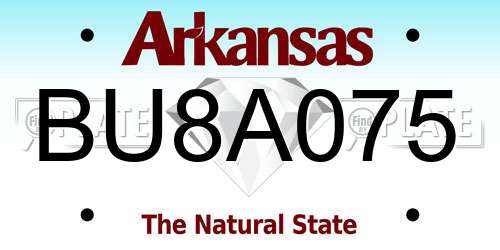 BU8A075 Arkansas License Plate