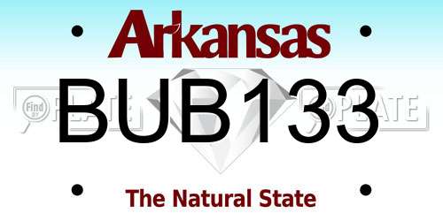 BUB133 Arkansas License Plate