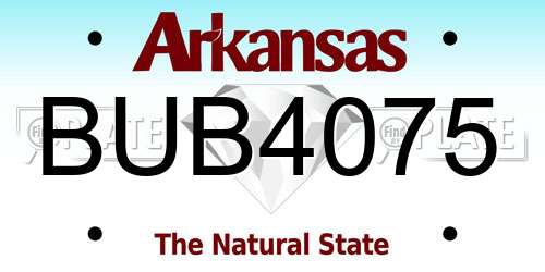 BUB4075 Arkansas License Plate