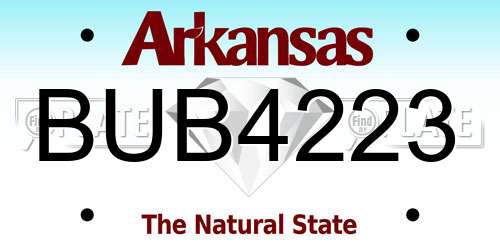 BUB4223 Arkansas License Plate