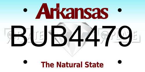 BUB4479 Arkansas License Plate