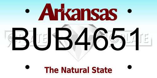 BUB4651 Arkansas License Plate