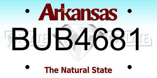 BUB4681 Arkansas License Plate