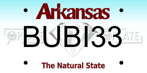 BUBI33 Arkansas License Plate
