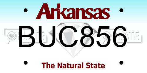 BUC856 Arkansas License Plate