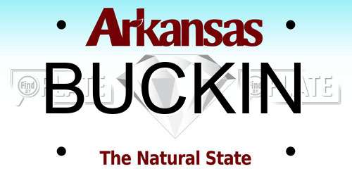 BUCKIN Arkansas License Plate