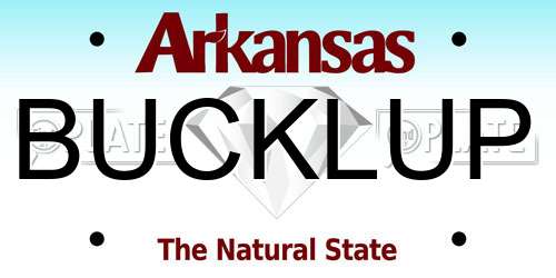 BUCKLUP Arkansas License Plate