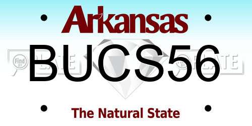 BUCS56 Arkansas License Plate