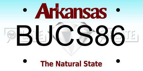 BUCS86 Arkansas License Plate