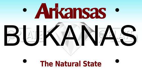 BUKANAS Arkansas License Plate