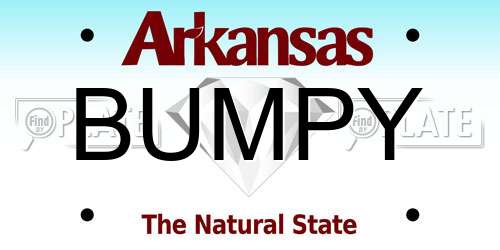 BUMPY Arkansas License Plate