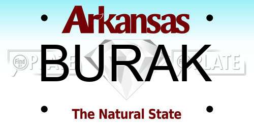 BURAK Arkansas License Plate