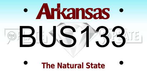 BUS133 Arkansas License Plate