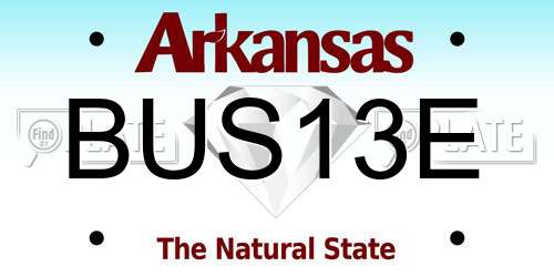 BUS13E Arkansas License Plate