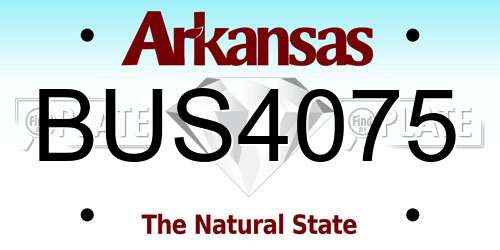 BUS4075 Arkansas License Plate