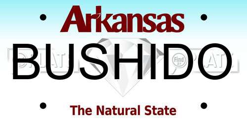 BUSHIDO Arkansas License Plate