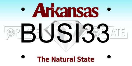 BUSI33 Arkansas License Plate