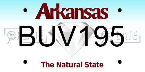BUV195 Arkansas License Plate