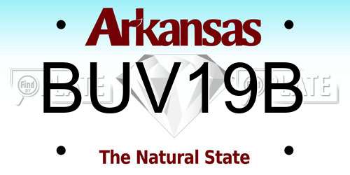 BUV19B Arkansas License Plate