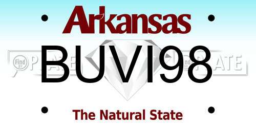 BUVI98 Arkansas License Plate