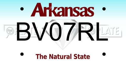 BV07RL Arkansas License Plate