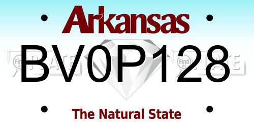 BV0P128 Arkansas License Plate