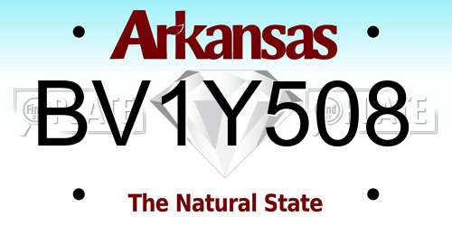 BV1Y508 Arkansas License Plate