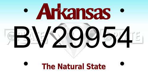 BV29954 Arkansas License Plate