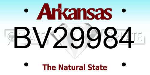 BV29984 Arkansas License Plate