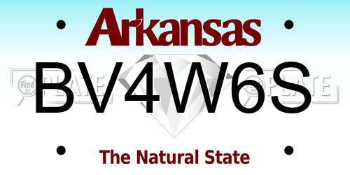 BV4W6S Arkansas License Plate