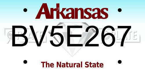 BV5E267 Arkansas License Plate