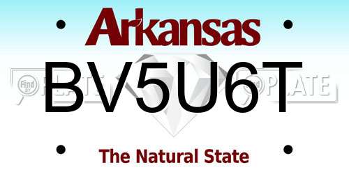 BV5U6T Arkansas License Plate