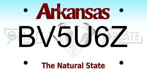 BV5U6Z Arkansas License Plate