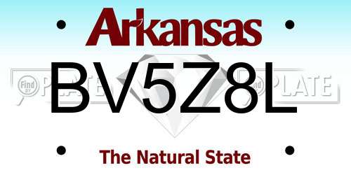 BV5Z8L Arkansas License Plate