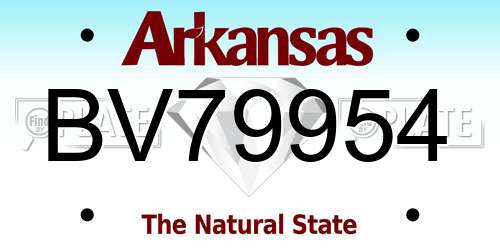BV79954 Arkansas License Plate