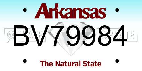 BV79984 Arkansas License Plate