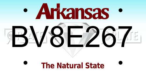 BV8E267 Arkansas License Plate
