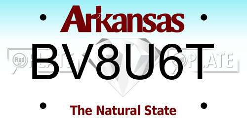 BV8U6T Arkansas License Plate