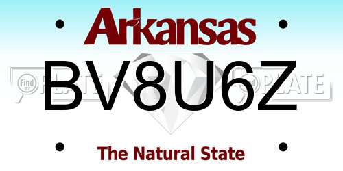 BV8U6Z Arkansas License Plate
