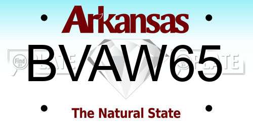 BVAW65 Arkansas License Plate
