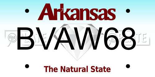 BVAW68 Arkansas License Plate