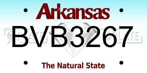 BVB3267 Arkansas License Plate
