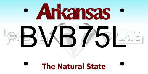 BVB75L Arkansas License Plate