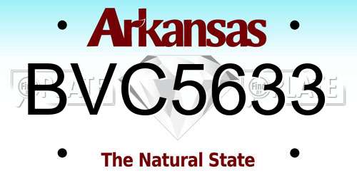 BVC5633 Arkansas License Plate