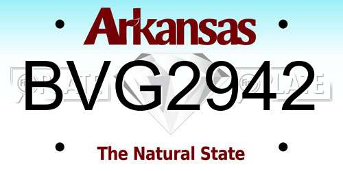 BVG2942 Arkansas License Plate